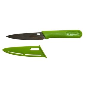 Good Cook Paring Knife Green Handle Blade Cover Kitchen Tool